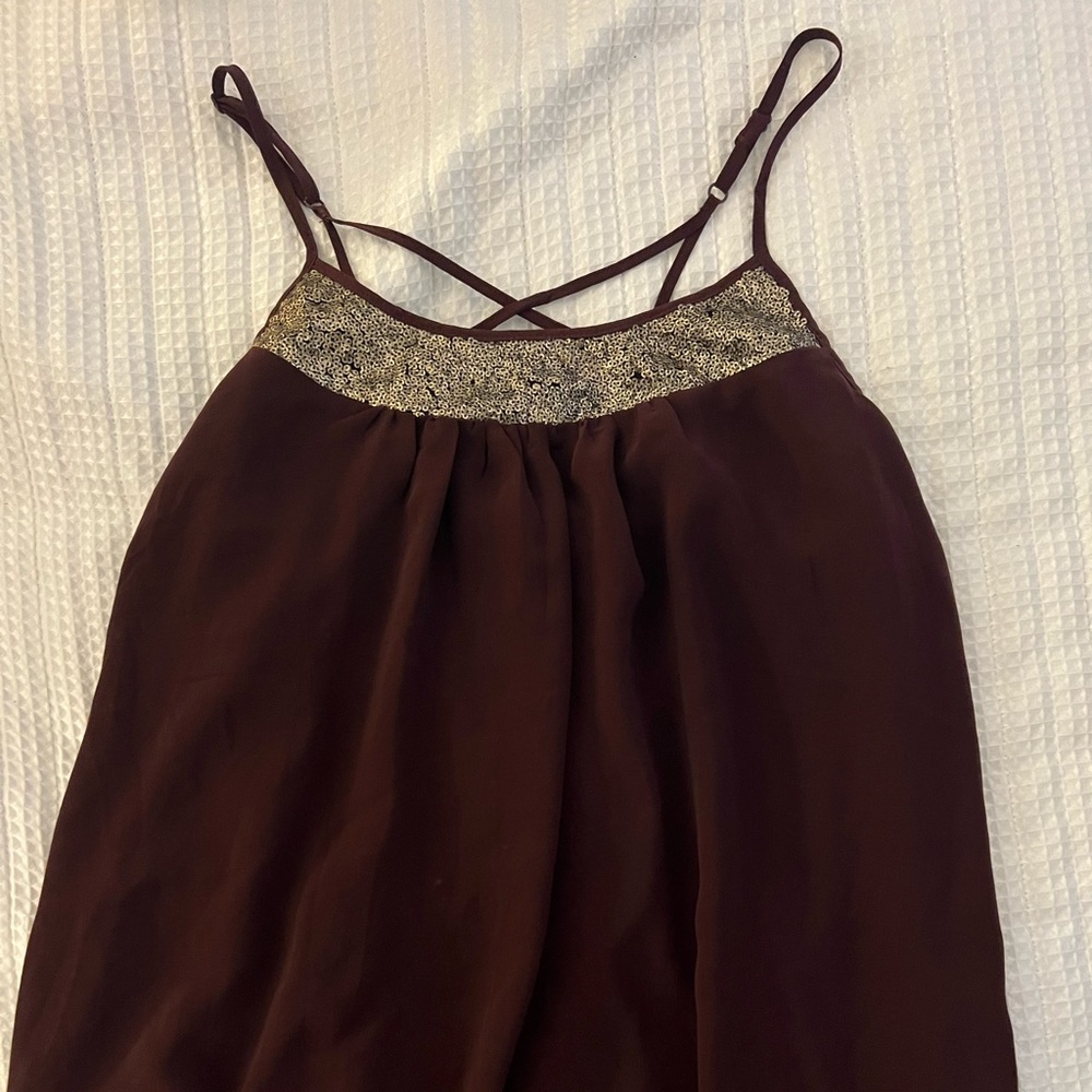 Flowy maroon dressy shirt